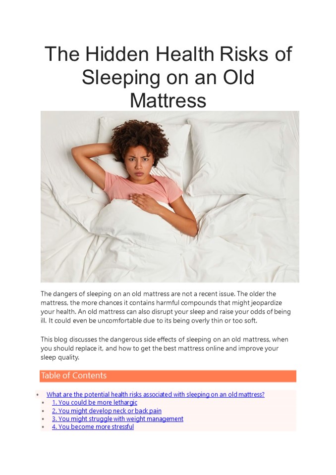 PPT The Hidden Health Risks of Sleeping on an Old Mattress PowerPoint