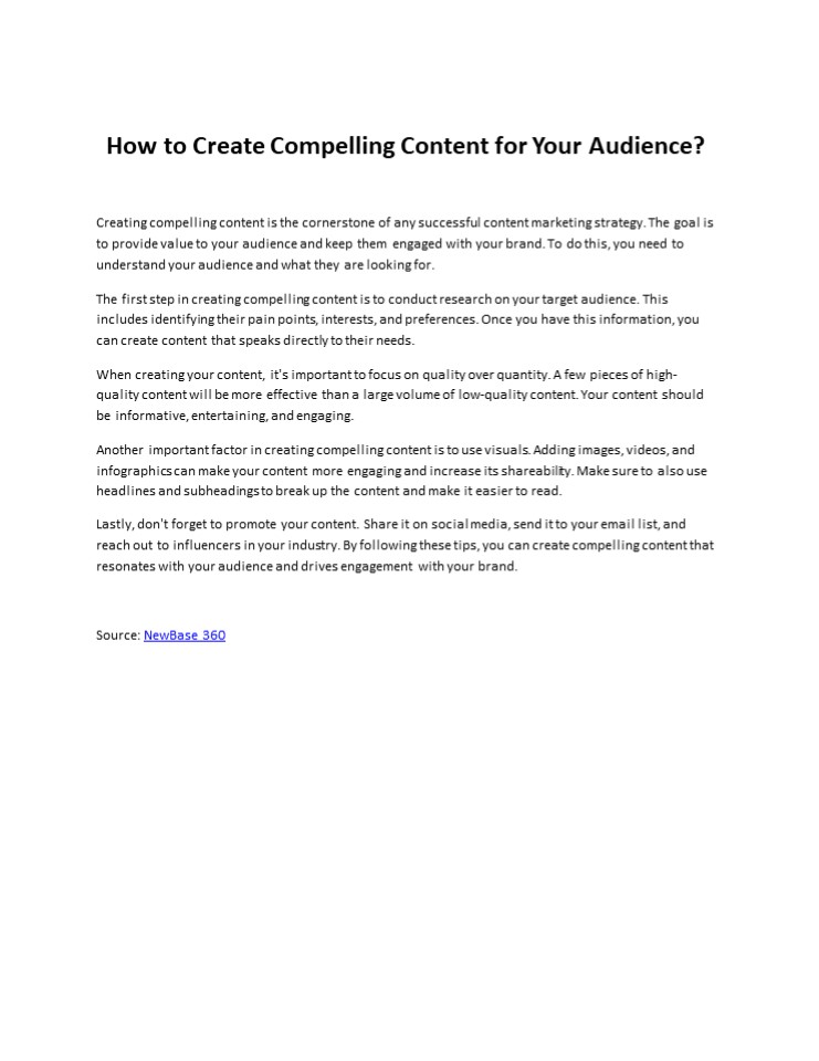 How to Create Compelling Content for Your Audience?