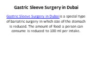 Gastric Sleeve Surgery in Dubai