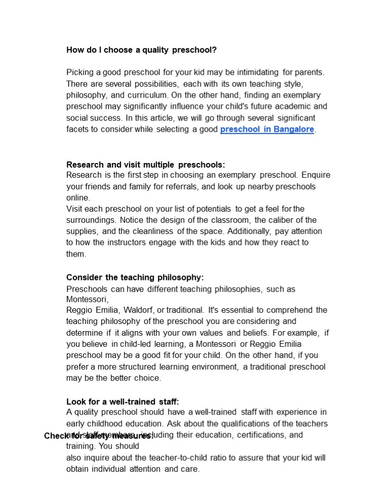 How do I choose a quality preschool? (1)