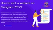 How to rank a website on Google in 2023