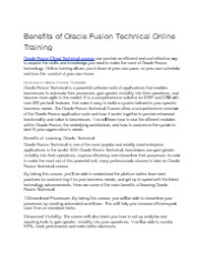 Benefits of Oracle Fusion Technical Online Training