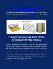 Thermos Insulating Properties of Refractory Materials