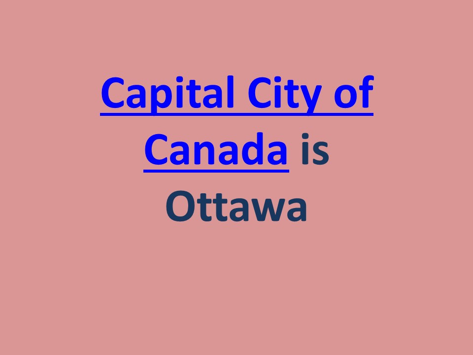 Capital Of Canada - Provinces and Territories