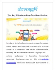 The Top 5 Business Benefits of Localization