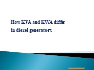 Diesel generator specifications KVA and KWA difference