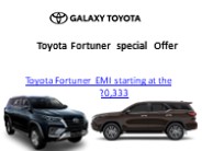 Toyota Fortuner Bumper offer- Galaxy Toyota