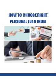 HOW TO CHOOSE RIGHT PERSONAL LOAN INDIA