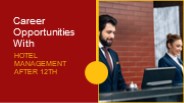 Why to choose  Hotel management after 12th