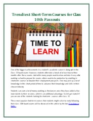 Trendiest Short-Term Courses For Class 10th Passouts