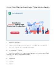 Oracle Fusion Financials General Ledger Fresher Interview Questions