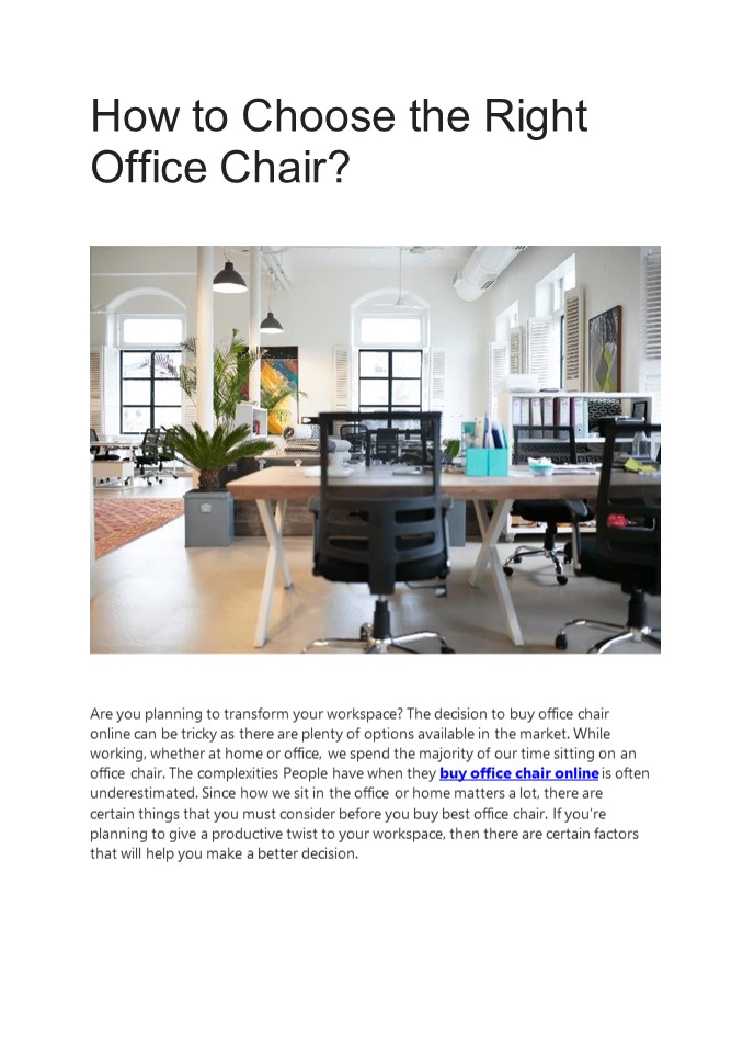PPT How to Choose the Right Office Chair? PowerPoint presentation