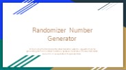 Randomizer Number Generator