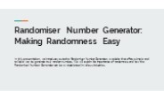 Generating Random Numbers