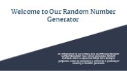 Best Random Number Generator