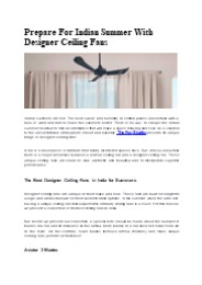 Prepare For Indian Summer With Designer Ceiling Fans