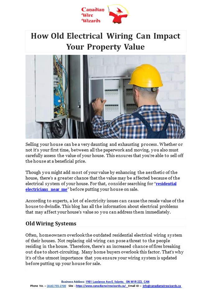 How Old Electrical Wiring Can Impact Your Property Value