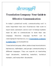 Translation Company: Your Guide to Effective Communication