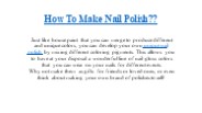 How To Make Nail Polish