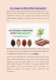 Do storage conditions affect seed quality?
