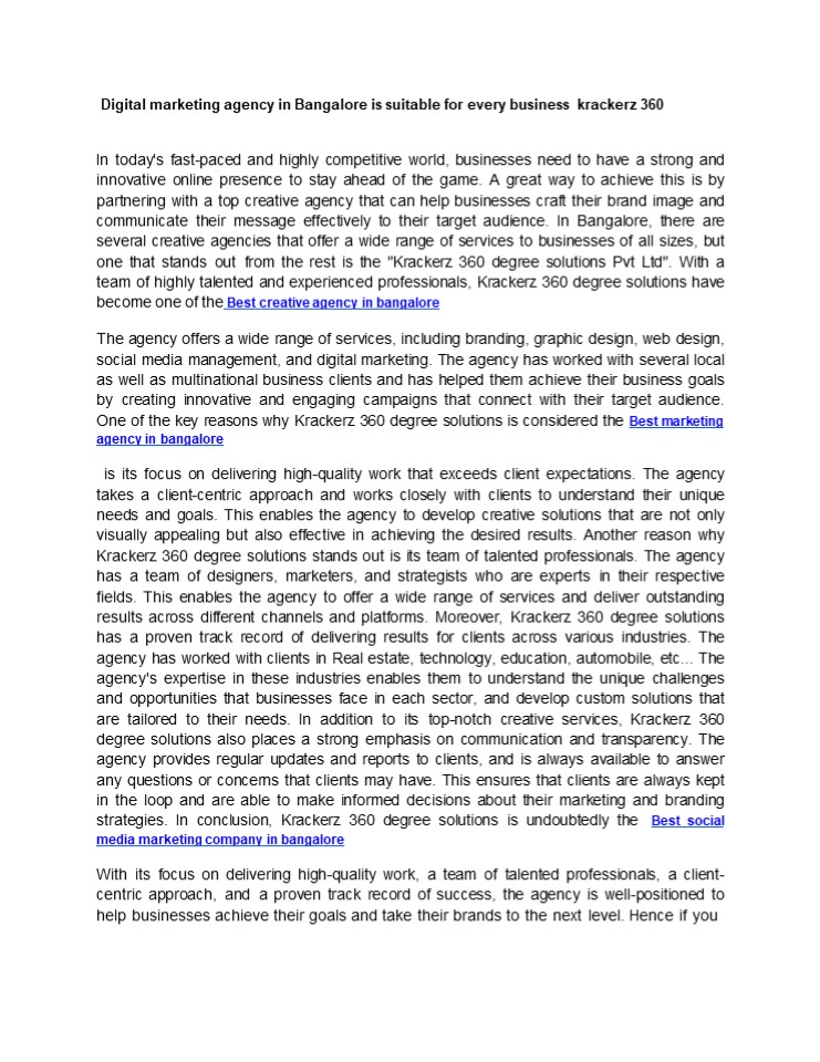 Best marketing agency in bangalore