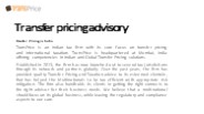 Transfer pricing advisory