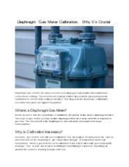 Diaphragm Gas Meter Calibration: Why It’s Crucial