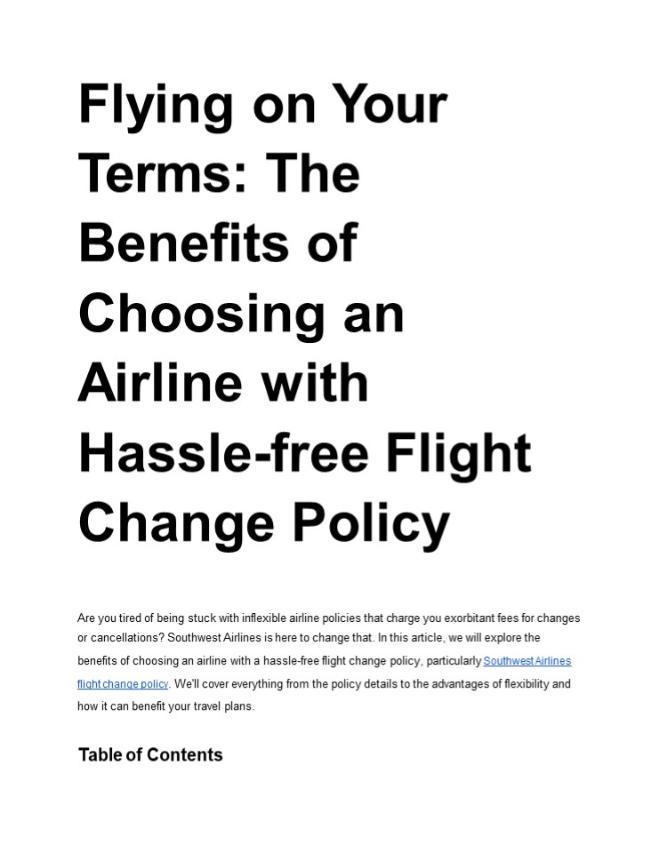 PPT Flying on Your Terms The Benefits of Choosing an Airline with