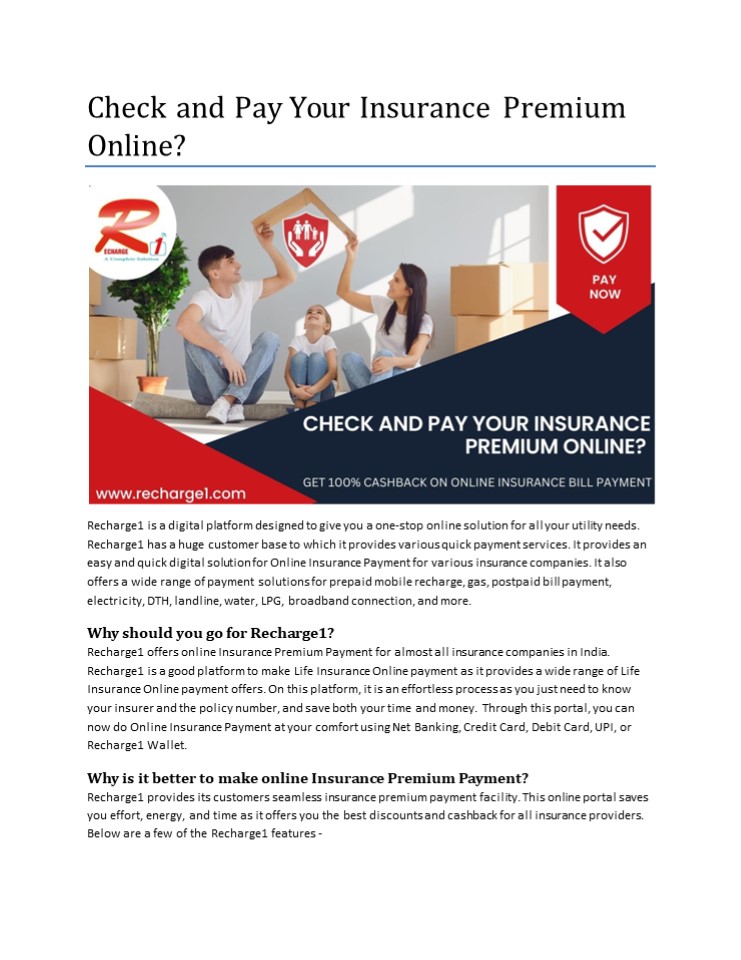 Check and Pay Your Insurance Premium  Online?