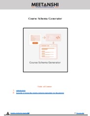 Course Schema Generator