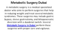 Metabolic Surgery Dubai