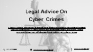 Legal Advice On Cyber Crimes