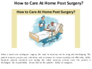 What Self-Care Instructions Should You Follow After Surgery?