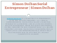 Simon Doiban Serial Entrepreneur | Simon Doiban