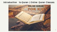 Introduction to Quran | Learn Quran Online