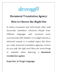Document Translation Agency: How to Choose the Right One