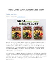 How Does SOTA Weight Loss Work