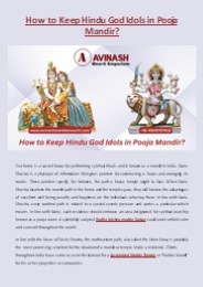 How to Keep Hindu God Idols in Pooja Mandir?
