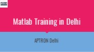 Matlab Training Institute in Delhi