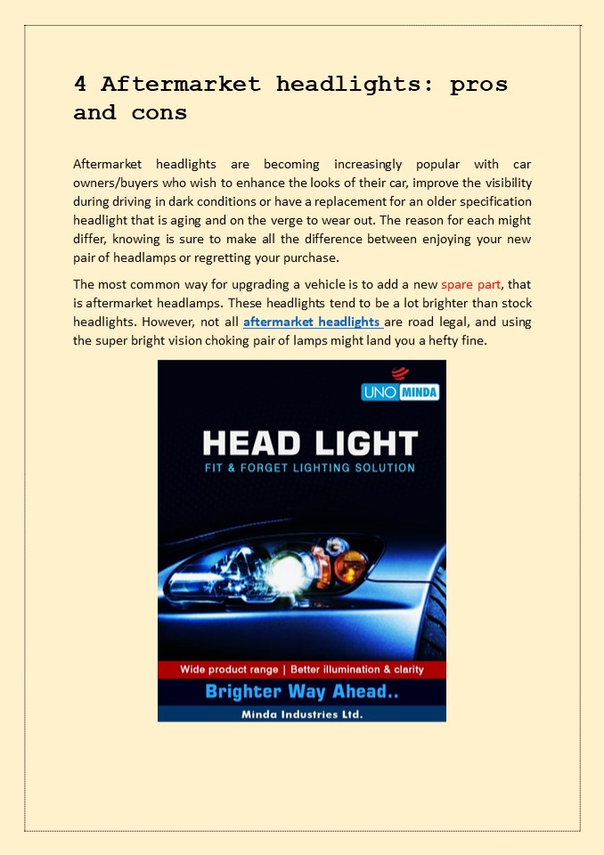 4 Aftermarket headlights: pros and cons