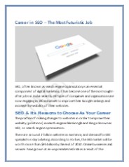 Career in SEO – The Most Futuristic Job]