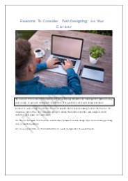 Reasons To Consider Web Designing As Your Career