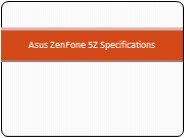 Asus ZenFone 5Z Specifications