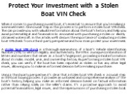 Protect Your Investment with a Stolen Boat VIN Check