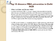 Top 10 distance MBA universities in Delhi NCR