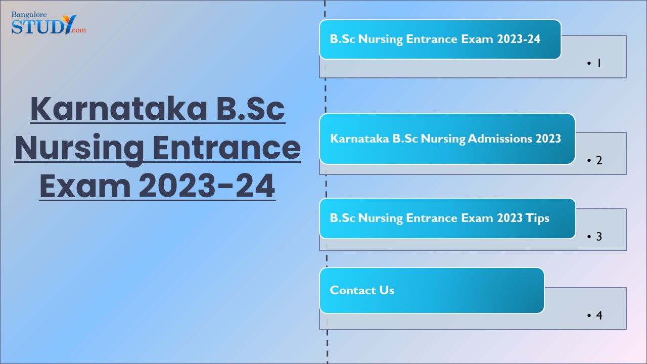 Karnataka B.Sc Nursing Entrance Exam 2023-24