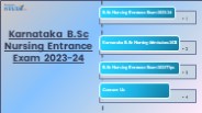 Karnataka B.Sc Nursing Entrance Exam 2023-24