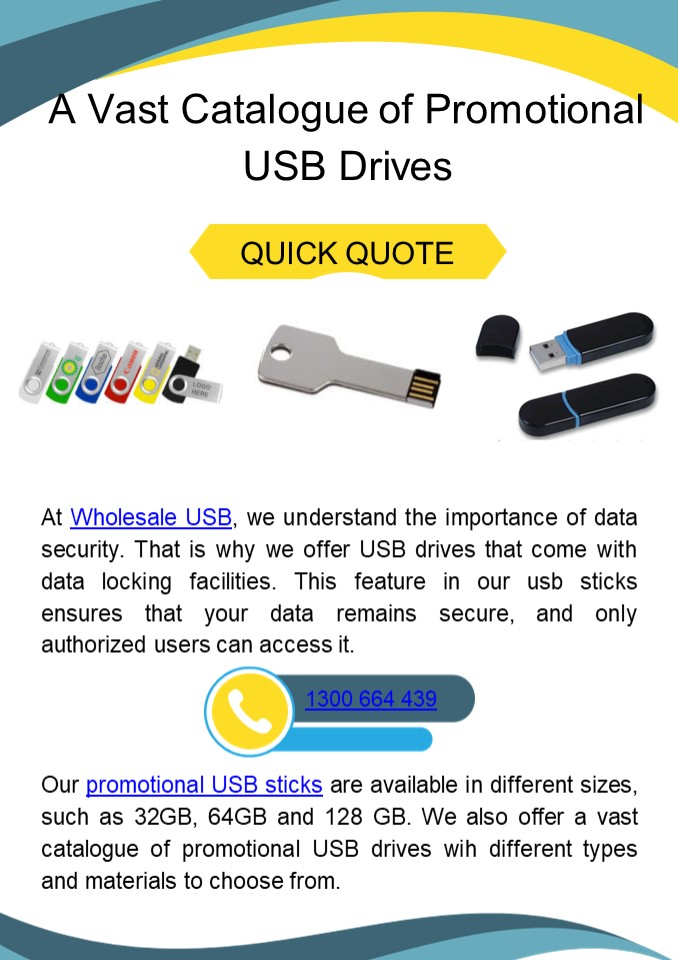 A Vast Catalogue of Promotional USB Drives presentation | free to download
