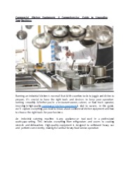 Commercial Kitchen Equipment: A Comprehensive Guide to Upgrading Your Business