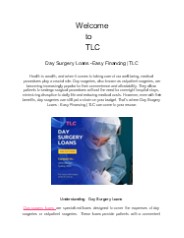 Day Surgery Loans - Easy Financing | TLC